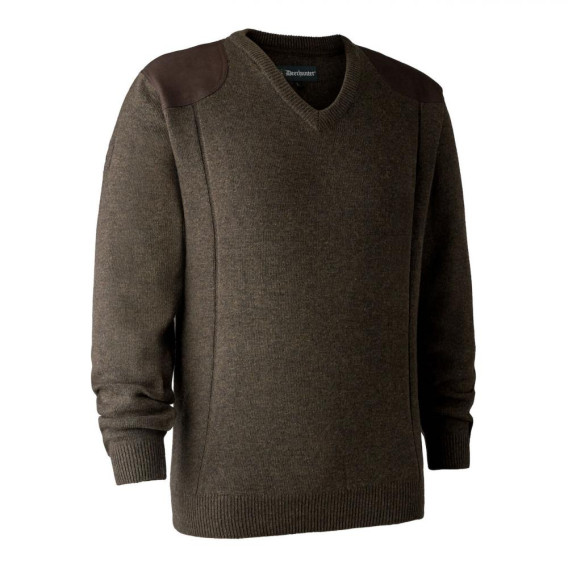 DEERHUNTER Sheffield Knit with V-neck - pletený sveter