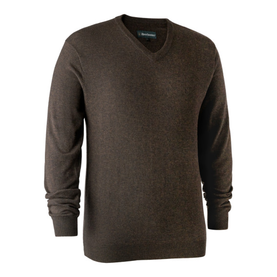 DEERHUNTER Kingston Knit V Neck - merino sveter